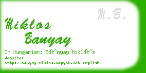 miklos banyay business card